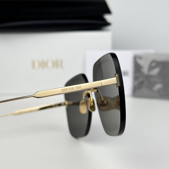 Dior Women Sunglasses Gold Smoke Square Oversized ULTRADIOR SU B0A0 BRAND NEW - Picture 6 of 12